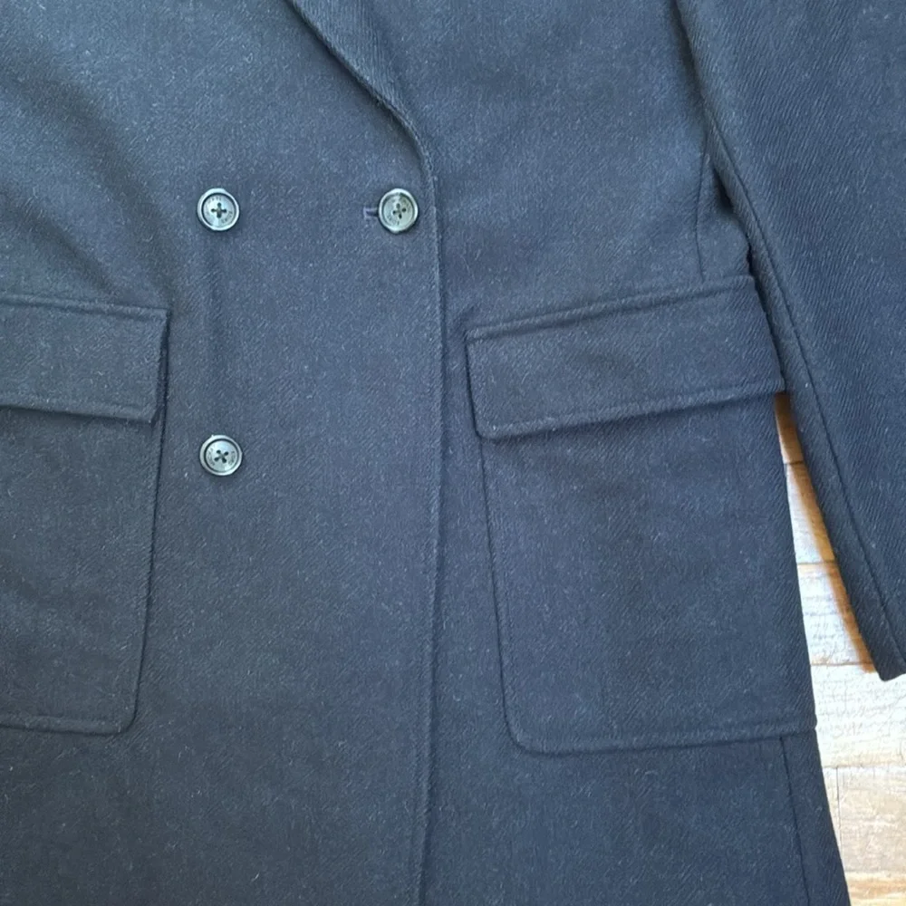 Michael Kors Men’s Slim Fit Dark Navy Double-Breasted Wool Pea Coat
